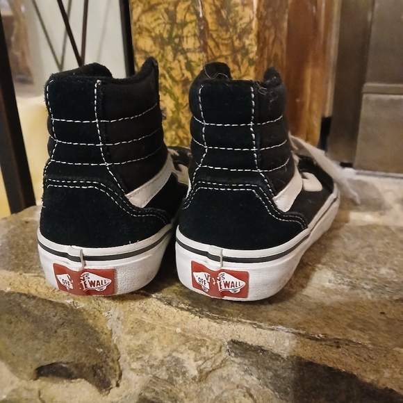 VANS Sk8-Hi Black & White Shoes - Y 13 - Picture 4 of 7